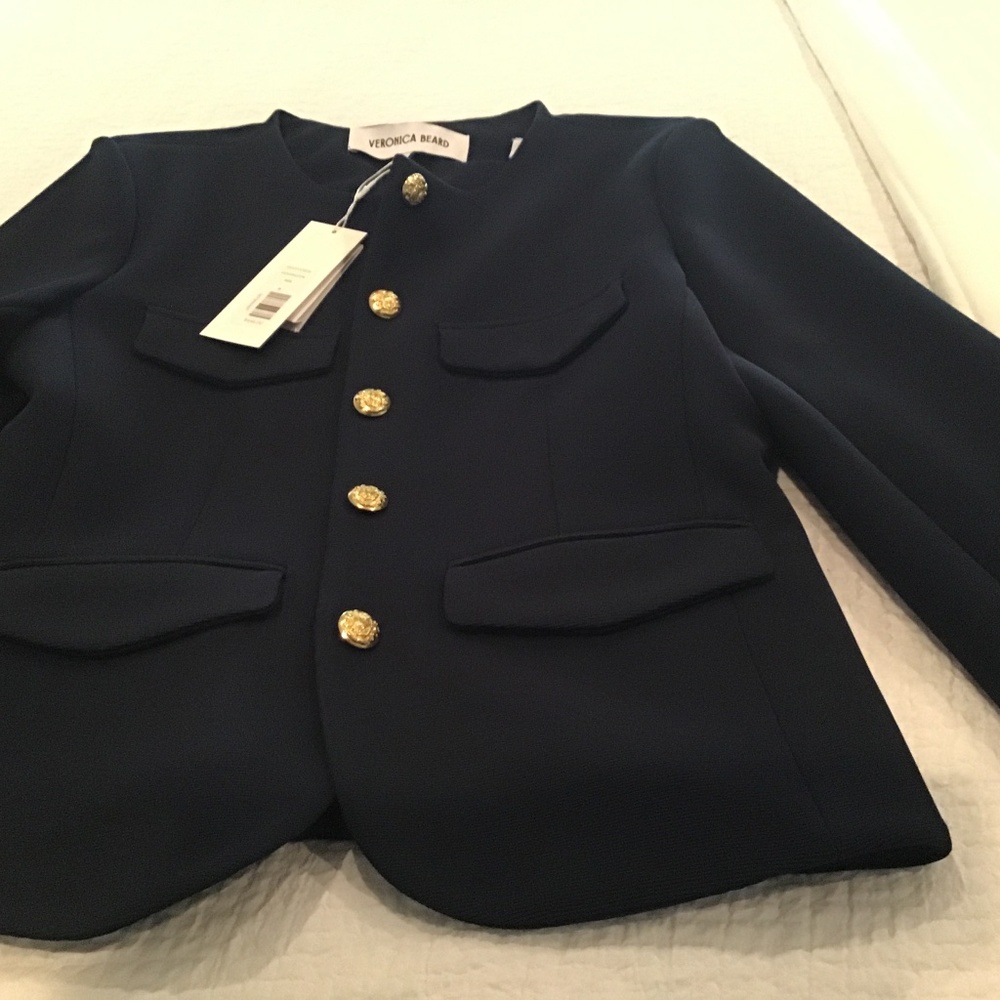 Veronica Beard Navy Round Collar Jacket size 6 new with tags